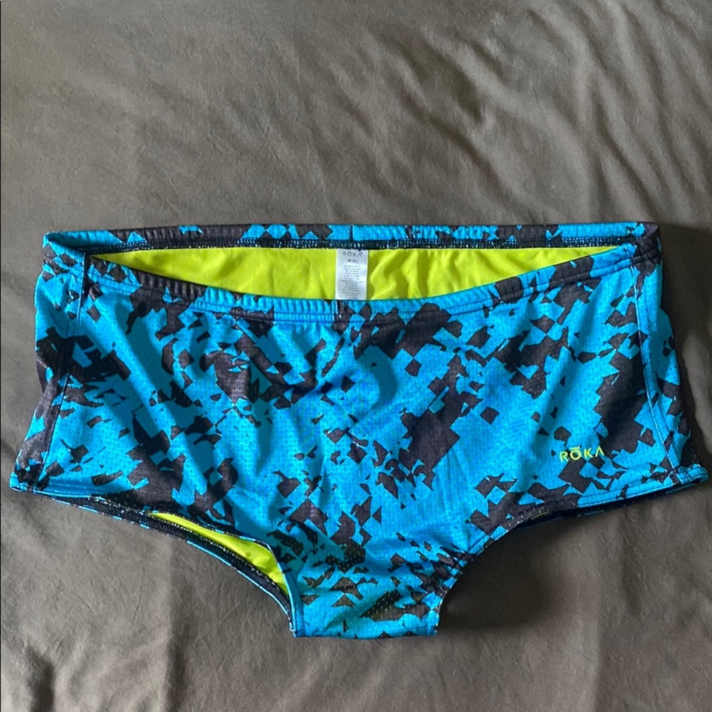 Men's ROKA Blue Swim Trunks XL